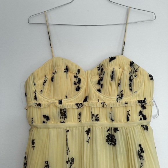 Self-portrait Yellow silhouette chiffon tiered midi dress - US size 10 - Picture 5 of 9